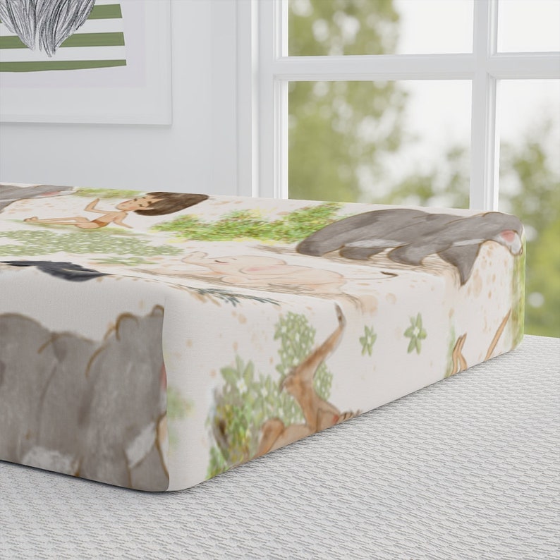 Jungle Book Changing Pad Cover Jungle Book Pattern Baby Etsy