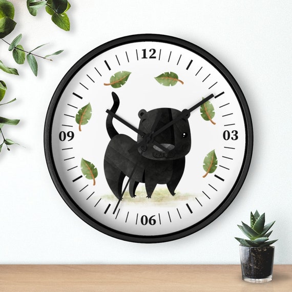 Black Panther Wall Clock Jungle Animals Kids Room Safari Etsy