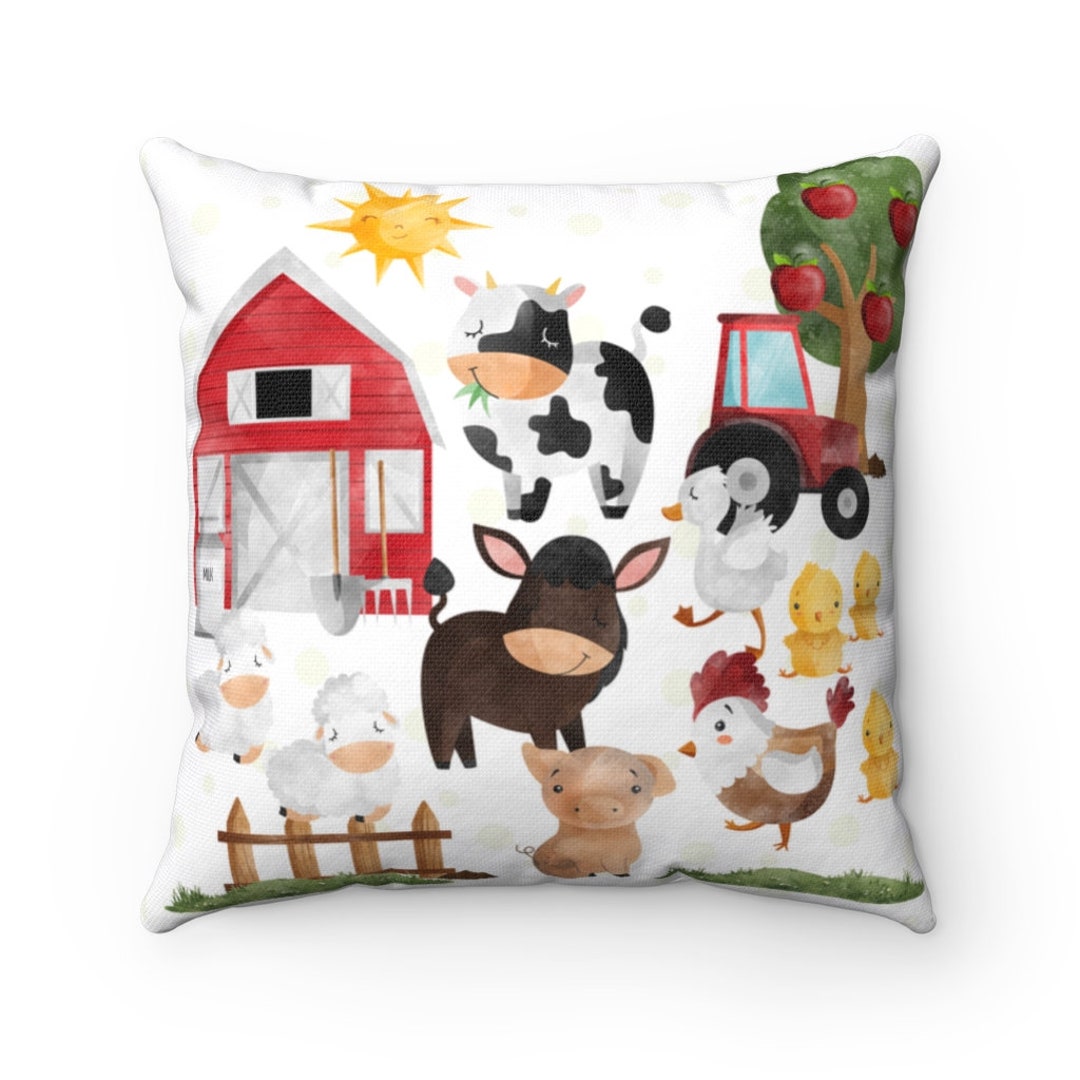 Farm Animals Pillow, Ranch Themed Room, FM2022 Farm Baby Shower Set