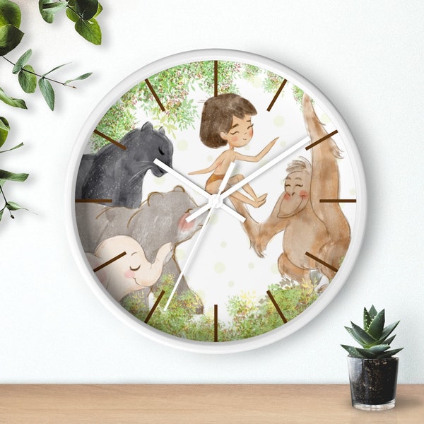 Jungle Book Wall Clock, Safari Wall Decoration, Mowgli Adventures Clock, Home Decor, Jungle Animals, JB2022