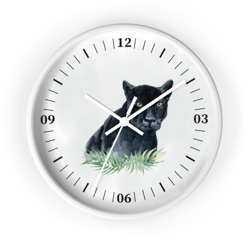 Black Panther Wall Clock Panther Nursery Set Toodler Room Etsy