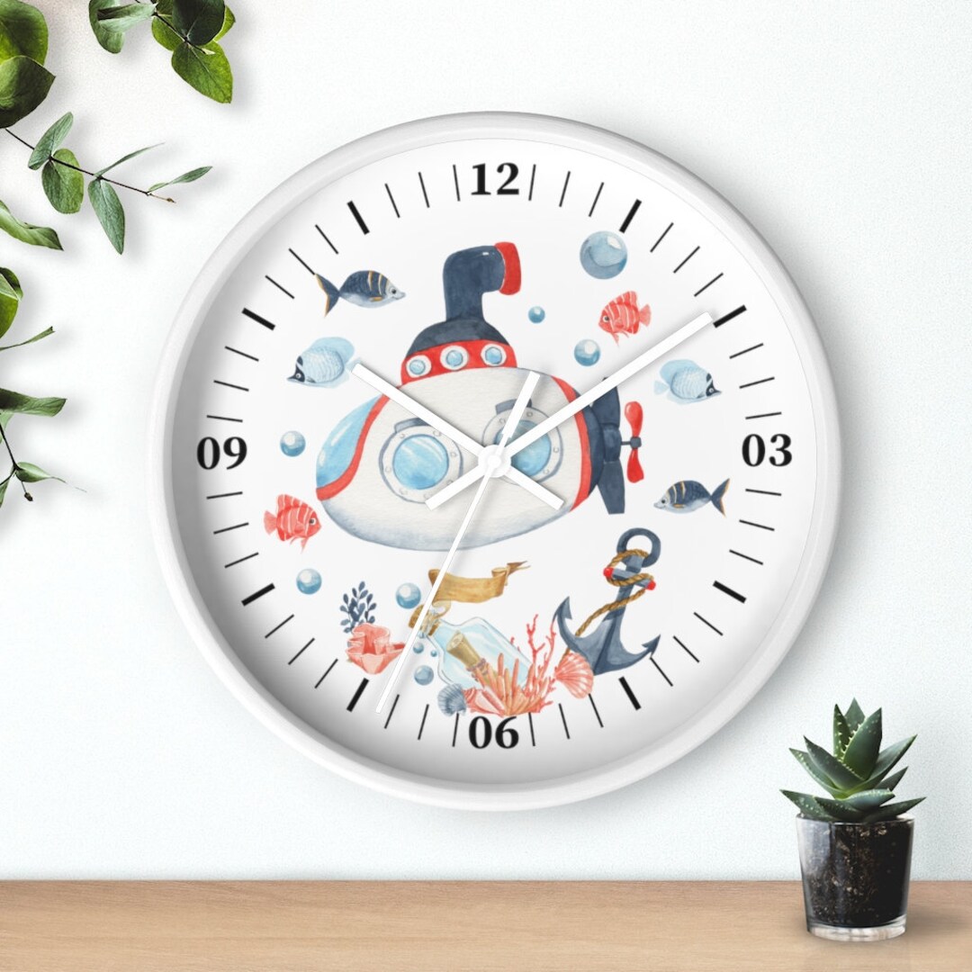 Under the Sea Wall Clock, Ocean Kids Room, Baby Shower Gift Set