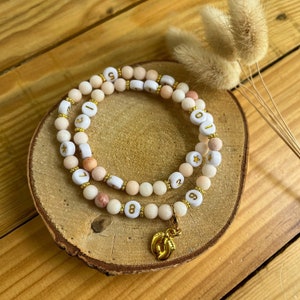 Quartz kraal borstvoeding armband/borstvoeding herinnering armband/babyfles/toekomstige moeder cadeau, geboorte, moederschap/stillarmband afbeelding 2