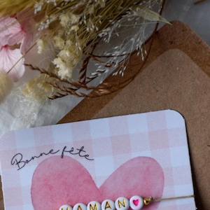 Bracelet sur carte "Bonne fête Maman" / Cadeau fête des mamans / Bracelet Maman