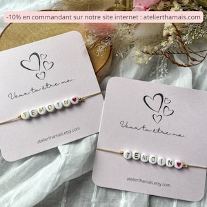 Wedding witness bracelet / "Will you be my witness?" / Witness gifts, wedding announcement / Future bride / Thin sliding knot bracelet