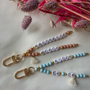 End of year gift / Customizable key rings / Thank you mistress, Super nanny, Atsem in gold... / Mistress gift, atsem gift, school