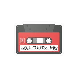Adesivo mix campo da golf - Design retrò nastro a cassetta - divertente adesivo da golf adesivo da golf bogey golf