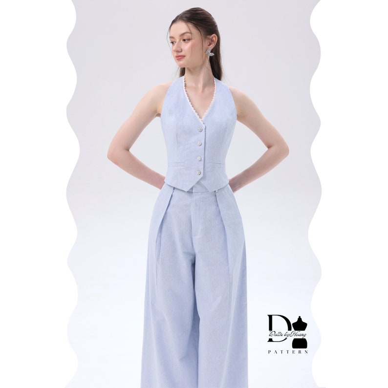 Binky Wide Leg Pleated Pants PDF Sewing Pattern Size Xs4xl Eu 3246 Us