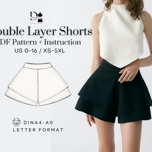 Double-Layer Shorts Pattern  | XS-5XL | PDF Sewing pattern