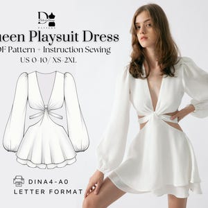 Queen Playsuit Dress | 6 SIZES | PDF Sewing pattern