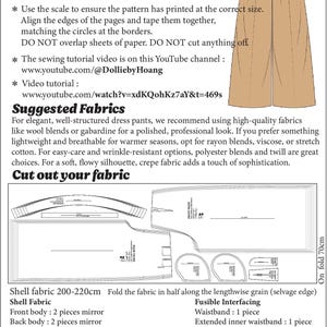 Patrón de costura para pantalones Oxford: Pantalones de talle alto y pierna ancha (patrón en PDF, tallas XS-5XL) imagen 10