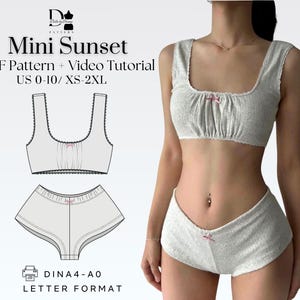 Mini Sunset Sewing Pattern: Summer Sleepwear Set (PDF Pattern) Size XS-2XL