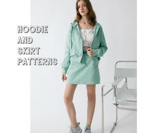 Hoodie and Skirt- 6 SIZE - Pattern for sewing