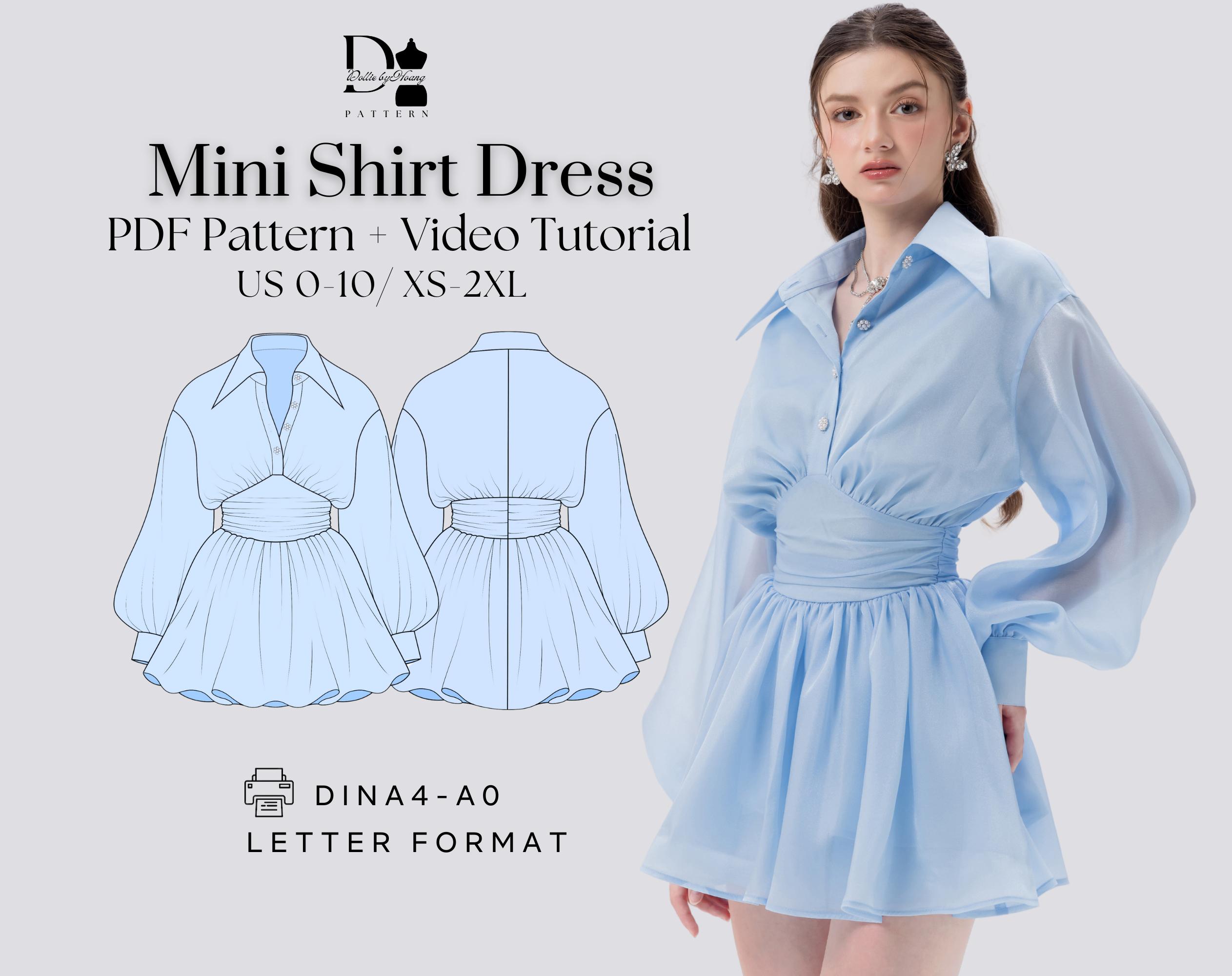 Mini Abito Chemisier Vintage A Quadretti – Scollo A V, Maniche Lunghe, Linea A Con Cintura E Tasche, Per Un Look Retrò Elegante E Confortevole