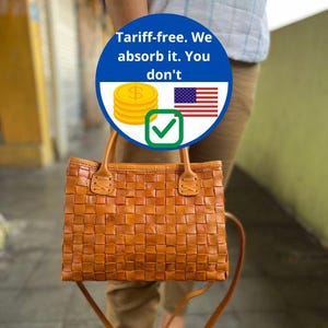 Leather Crossbody Handbag, Leather bag, Woven French Style bag, Gift for mom, Gift for wife, Soft Genuine Leather Leather woven bag