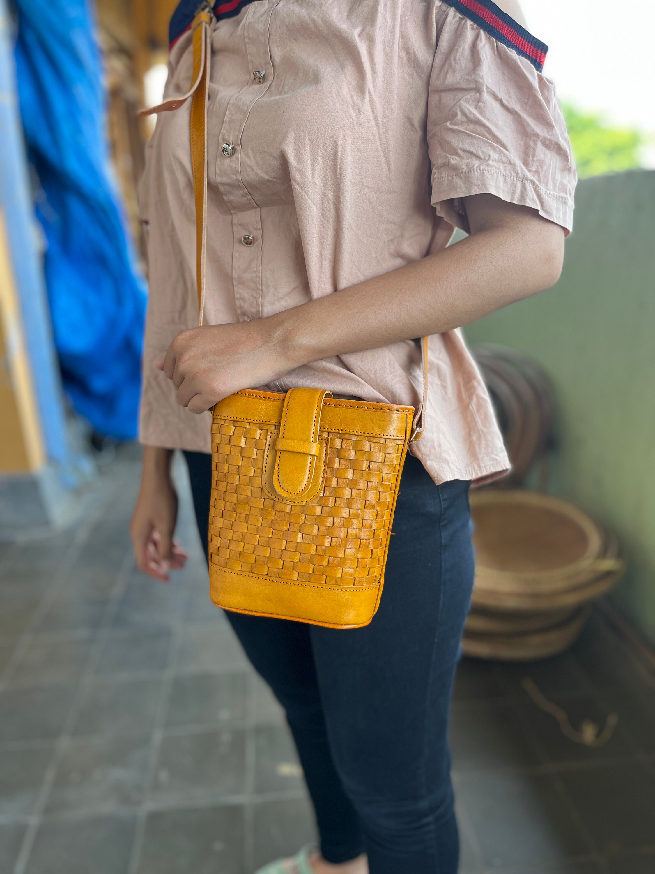 Vintage Red Bucket Bag - Etsy