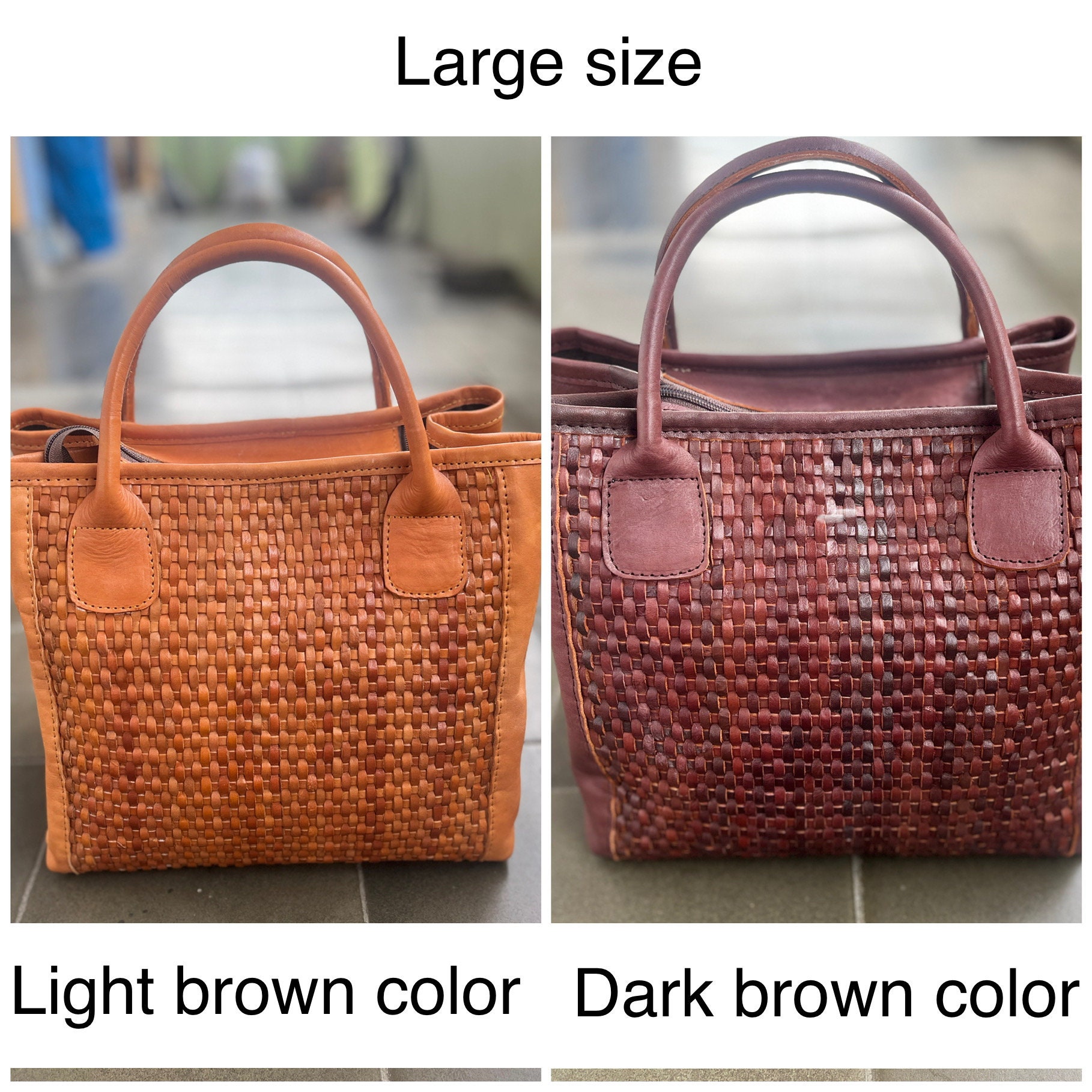 Large Handmade Woven Genuine Leather Crossbody Bag, Top Handle - Etsy