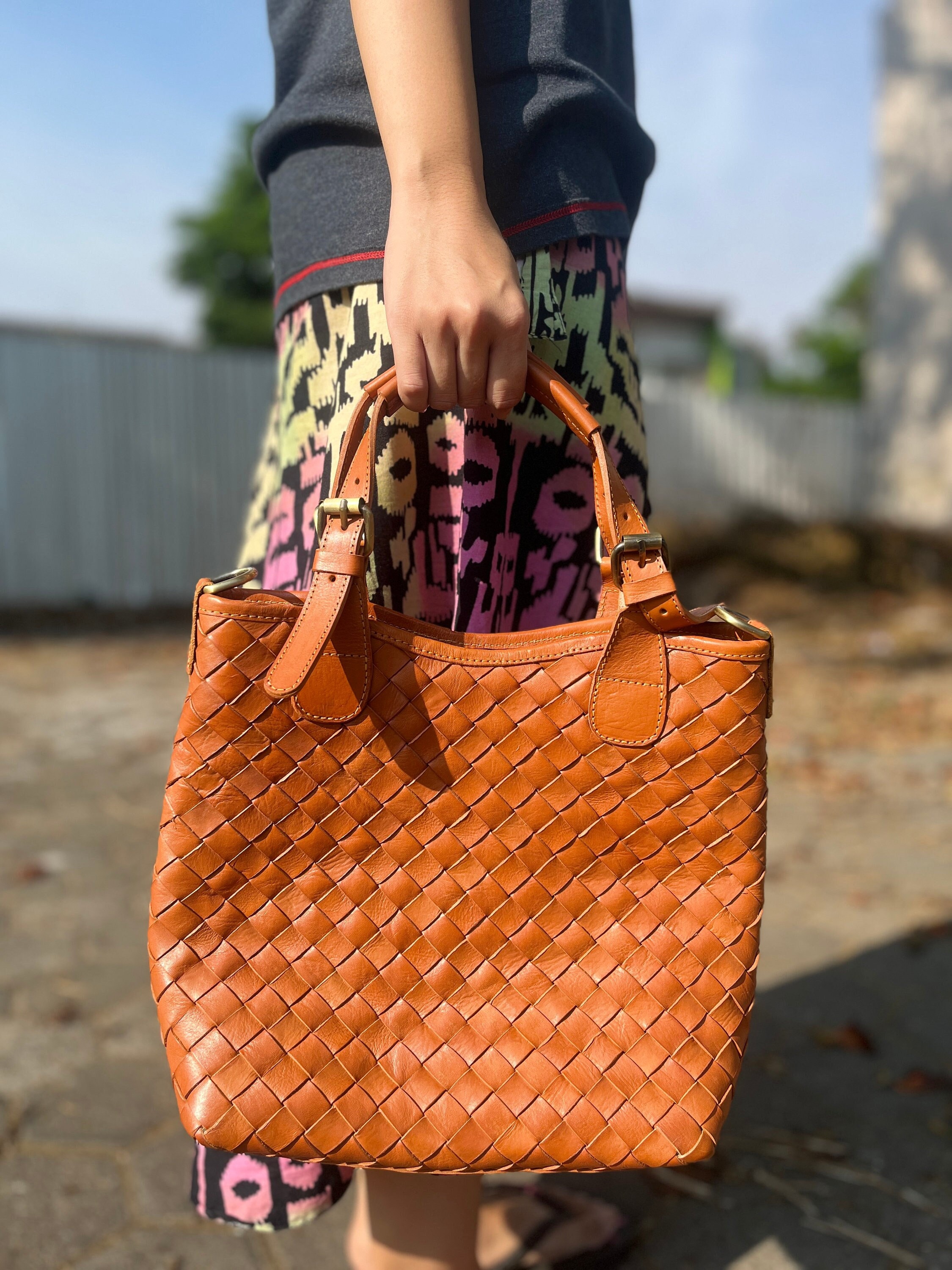 Leather bucket bag etsy discount