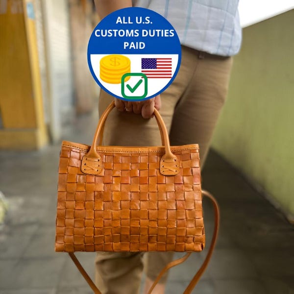 Bolso bandolera de cuero, bolso de cuero, bolso tejido estilo francés, regalo para mamá, regalo para esposa, bolso tejido de cuero genuino suave