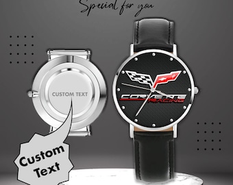Luxury Wrist watch - Men's Racing Theme Watch - Custom Engraving Gift
