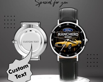 Luxury Ranchero Wristwatch - Classic Car Lover Gift, Custom Engraved Watch