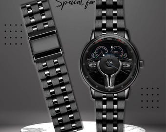 Luxury Sports Car Steering Wheel Watch – Inspired M8 Watch – Gift for Men