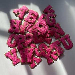 ADHESIVE chenille letter patches | iron on | sew on