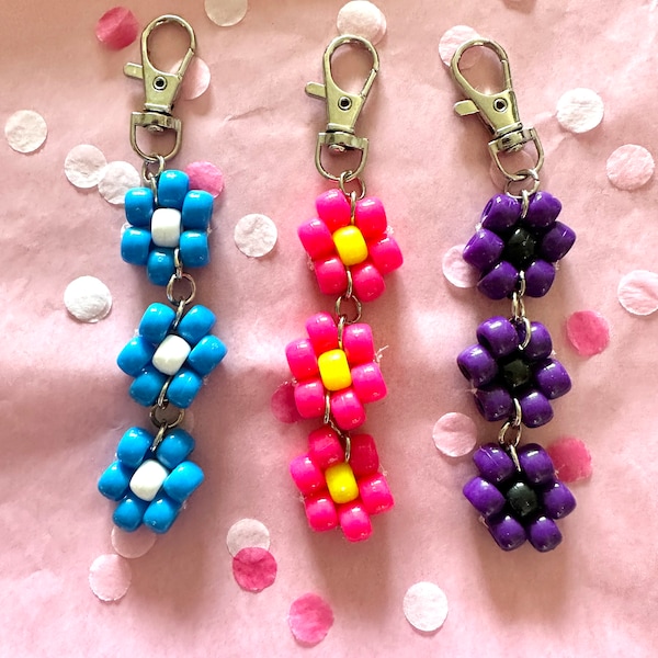 Pony Bead Keychain Etsy