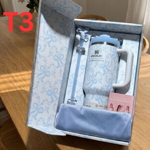 Stanley x LoveShackFancy 40オンスタンブラー、ハンドルとストロー付き断熱ステンレス製トラベルマグ、花柄リボンカップ、女性へのギフト 画像 4