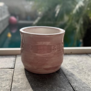 Handmade Porcelain Tumbler | White and Pink Glaze | Wheel-Thrown Ceramic Cup | 8 oz Pottery Drinkware | Tea, Whiskey, Wine