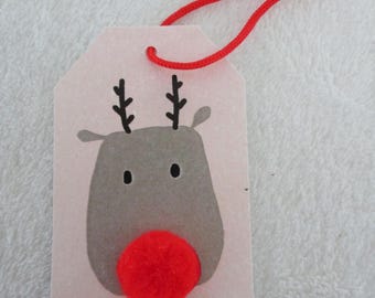 Juego de etiquetas de regalo navideñas "Rudolph the Red Nodolph" / Decoración para envolver regalos navideños