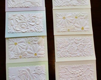 Minitarjetas florales en relieve con sobres, ideales para regalos de empresa (juego de 12)