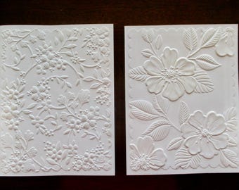 Tarjetas de felicitación florales en relieve: Tarjetas de agradecimiento con corona nupcial o flor de cornejo (juego de 8)