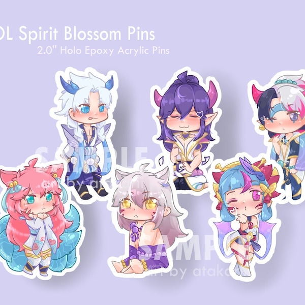 VERKOOP!! League of Legends geest bloesem acryl pinnen | Sett Aphelios Ahri Yone Dorst Evelynn