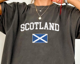 Comfort Colors Shirt, Scotland Flag Tee, Scottish Pride Gift, Scotland Fan Shirt, Scotland Trip, Scotland Travel Tee, United Kingdom Tee