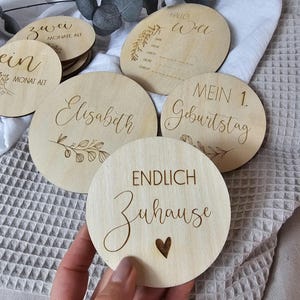 Meilensteinkarten Personalisiert - Meilensteine aus Holz - Babyparty - Geschenk zur Geburt - Holz Karten - Mein erstes Jahr -  kreativherz