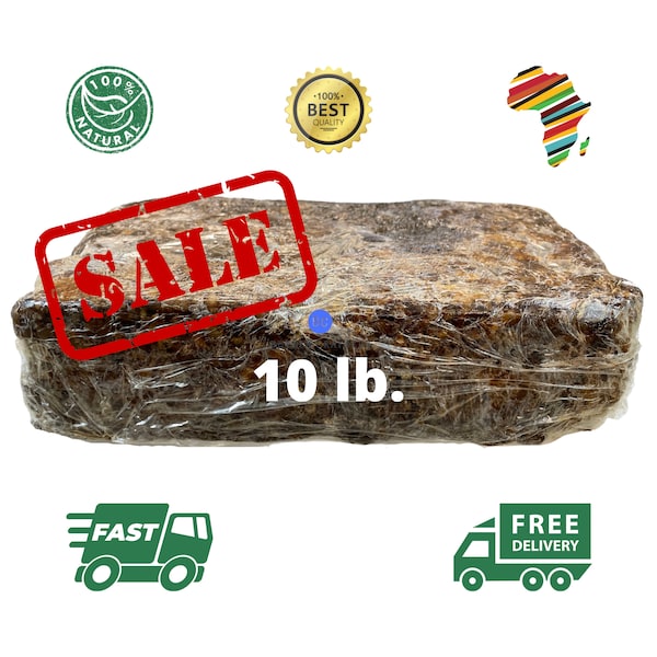 Raw African Black Soap 10 lb - 100% Pure Natural Organic Unrefined Premium Grade A Ghana For Body Skin Face Bulk Wholesale | ButterCrafters