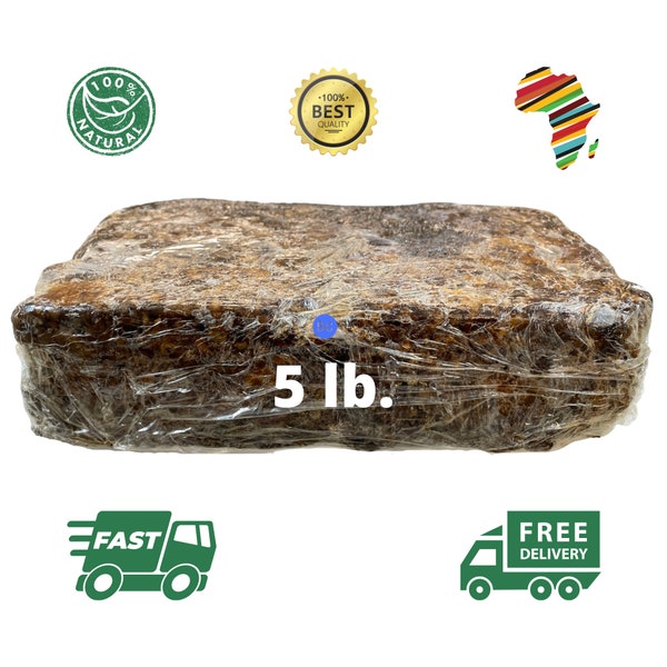 Raw African Black Soap 5 lb - 100% Pure Natural Organic Unrefined Premium Grade A Ghana For Body Skin Face Bulk Wholesale | ButterCrafters