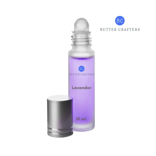 Lavender Body Oil Roll-On 10 ml. | 100% Pure Fragrance Oil Perfume Uncut Long Lasting Roller Unisex Scent 1/3 oz. | ButterCrafters