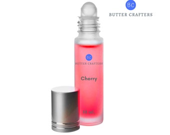 Cherry Body Oil Roll-On 10 ml. | 100% Pure Fragrance Oil Perfume Uncut Long Lasting Roller Unisex Scent 1/3 oz. | ButterCrafters