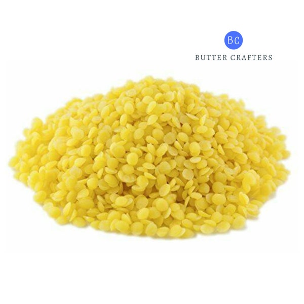 Yellow Beeswax Pellets - 100% Pure Triple Filtered Refined Odorless Pastilles Cosmetic Grade Lip Balm Cream Hair Candle | ButterCrafters