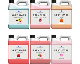 Body Wash Wholesale Bulk - 1 Gallon | 8 lbs. Aromatherapy Natural Lathering Body Wash Soap Vitamin E Vitamin C Wholesale | ButterCrafters