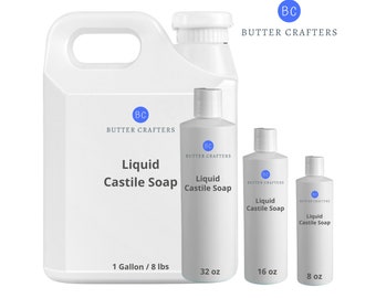 Liquid Castile Soap (Unscented) - 100% Pure Natural Organic Surfactant Free Body Wash, Cleaning, Laundry, Bulk Wholesale | ButterCrafters