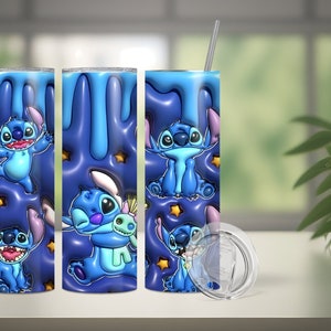 3D Inflated Stitch Inspired 20oz Tumbler
