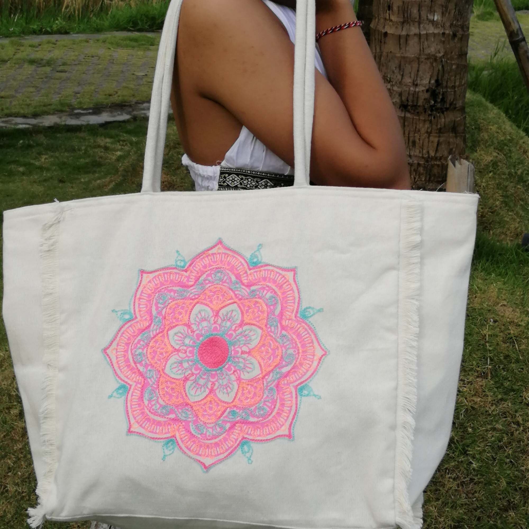 Bunga Berkilau Embroidered Tote Bag - Etsy UK