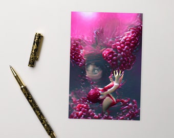 Art Postcard #15 Raspberry Mermaid