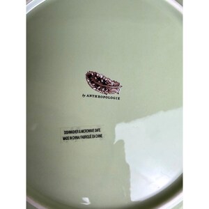 Anthropologie Elin Moss Stoneware Dinner Plate – Sage Green – 10” Botanical Design imagem 5