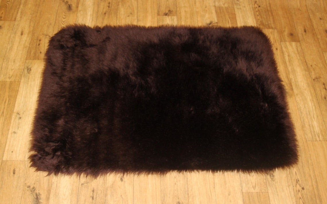 Sheepskin Chocolate Brown Faux Fur Rug Sheepskin Rugs Etsy