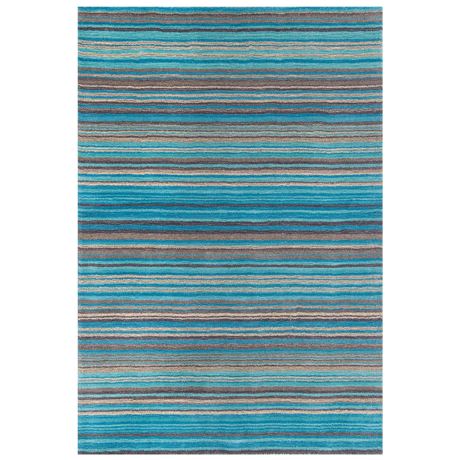 Carter Modern Stripe Wool Rugs in Teal Etsy UK