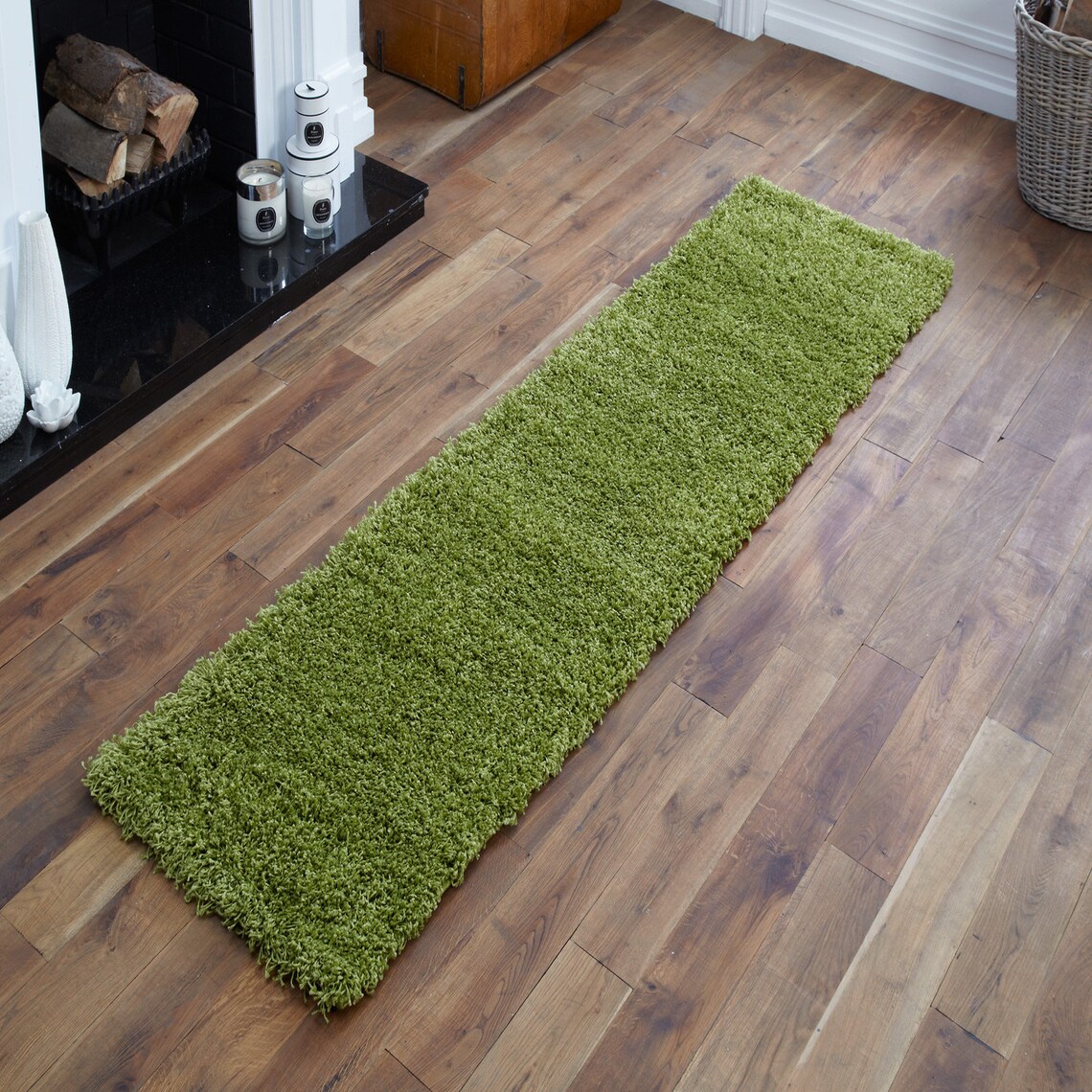 Modern Saga Green Shaggy Rug Small to Large 5 Cm Thick Pile Etsy UK